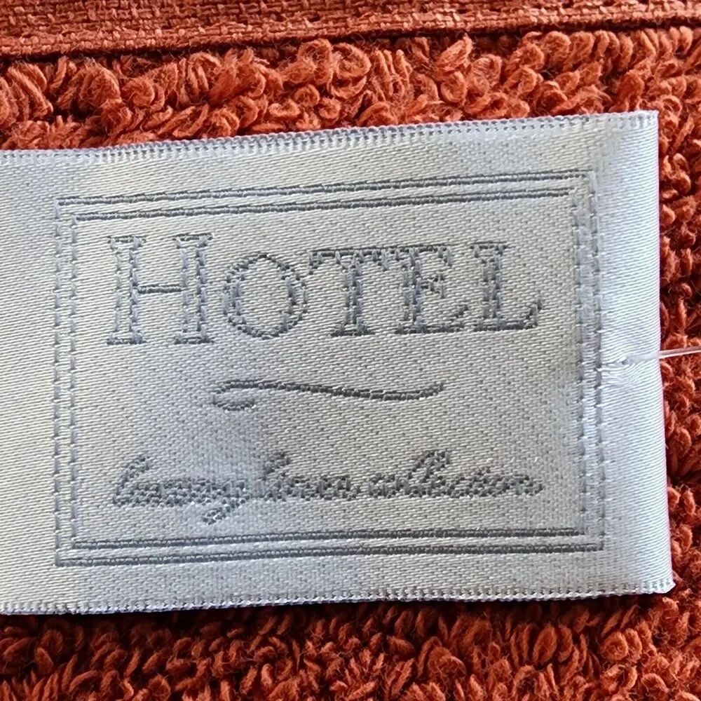 Hotel 8pc Autumnal Rust Color Cotton Towel Set 2 Bath 2 Hand 4Tip  Made in Green